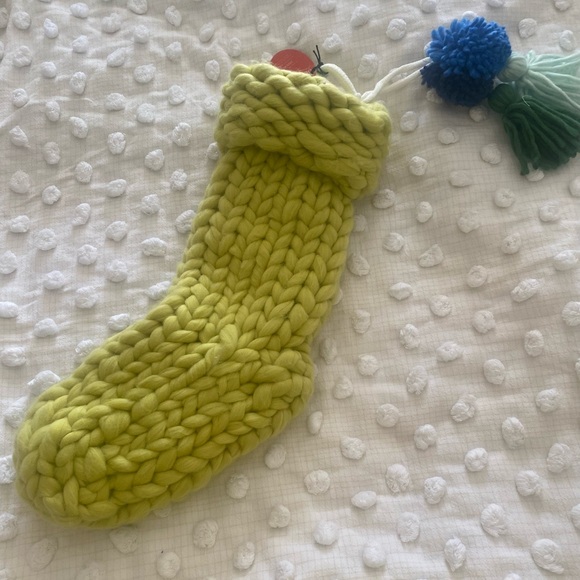 Opalhouse Lime Green Chunky Knit Stocking New With Tags!!! Rare - Picture 2 of 4
